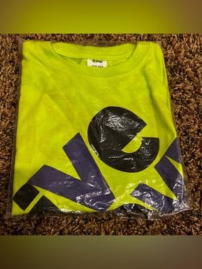 Zumba Fitness Neon Yellow Short Sleeve Tee with Black & Purple Logo Live to Love